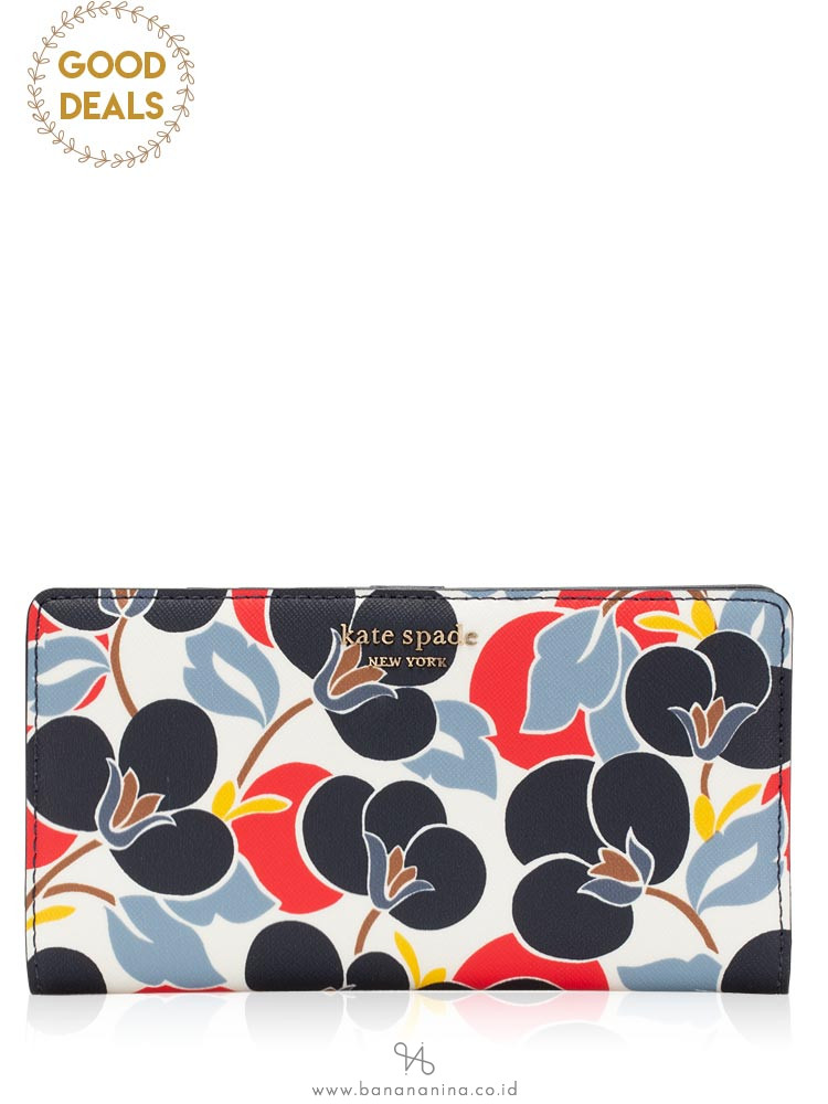 KATE SPADE Cameron Breezy Floral Large Slim Bifold Wallet Multi