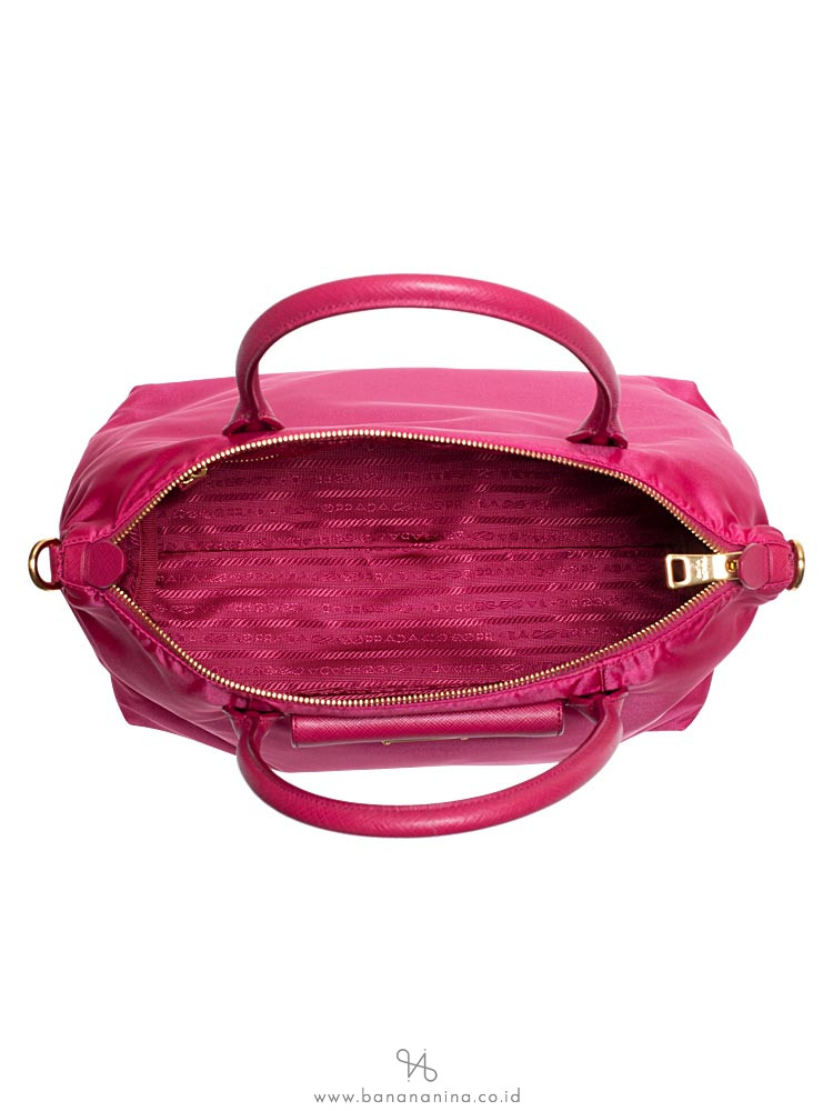 PRADA 1BA106 Tessuto Saffiano Tote Ibisco
