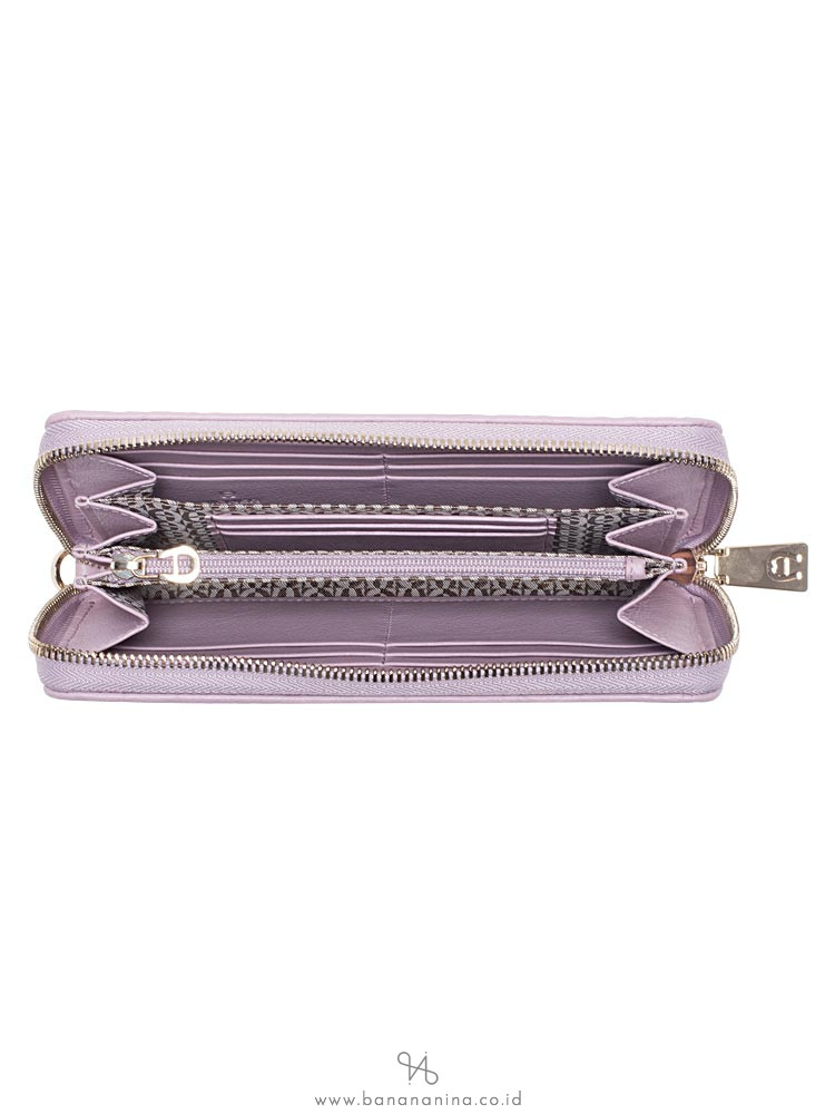 AIGNER Embossed Leather Travel Wallet Mauve