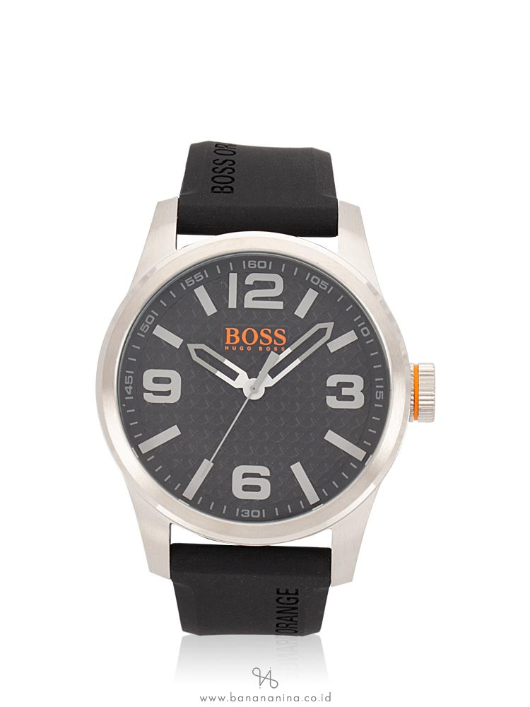 HUGO BOSS Men 1513350 Paris Rubber Strap Black