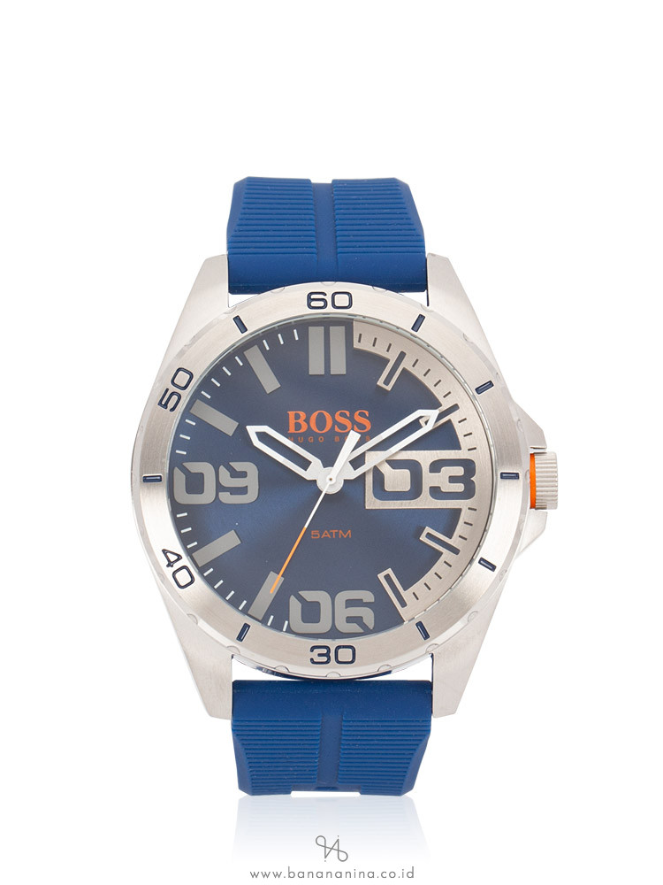HUGO BOSS Men 1513286 Berlin Silicone Strap Blue
