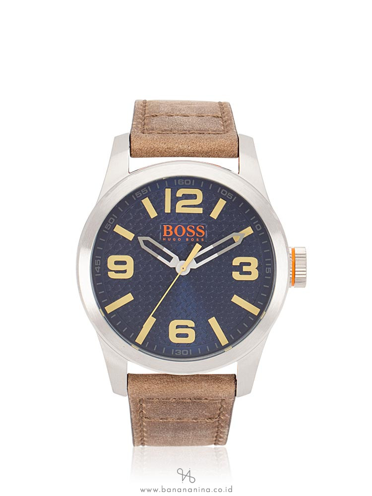 HUGO BOSS Men 1513352 Paris Leather Strap Brown