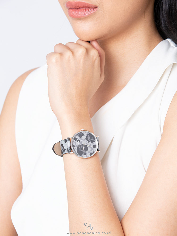 COACH 14503248 Perry Printed Leather Strap Grey