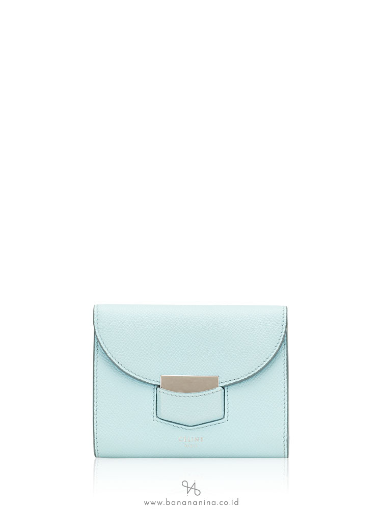 CELINE Trotteur Leather Small Wallet Blue