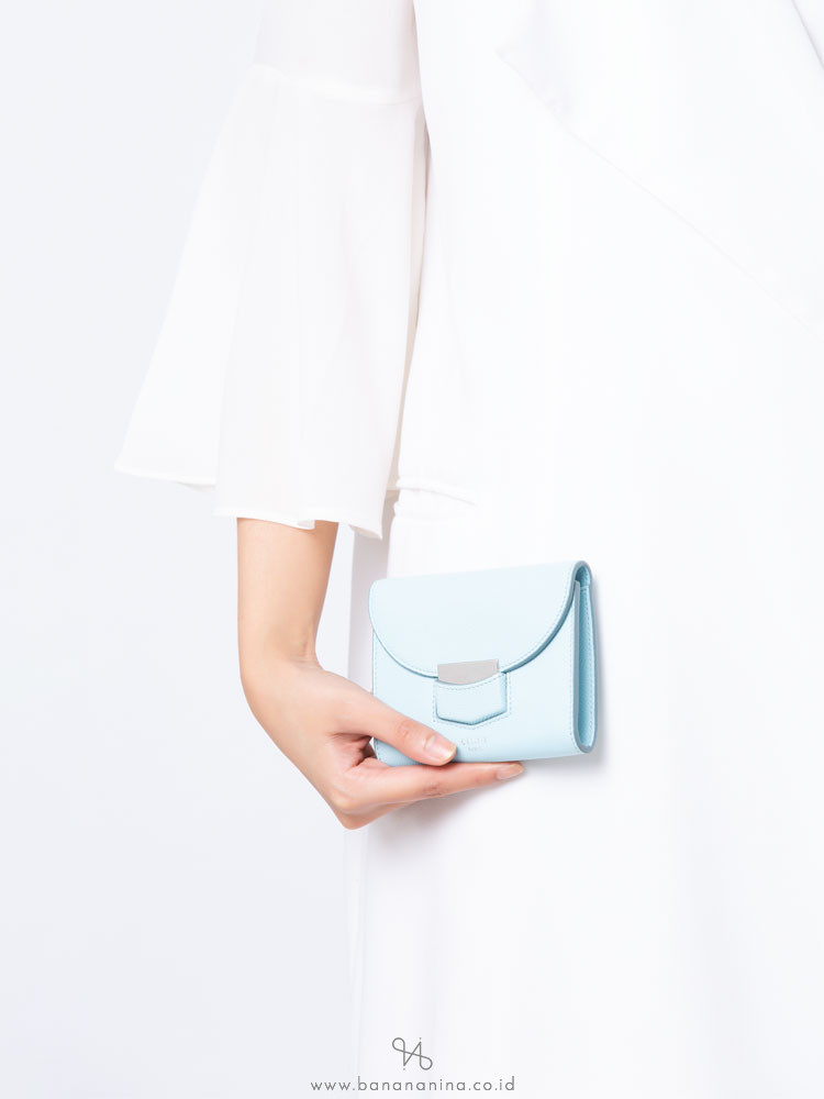 CELINE Trotteur Leather Small Wallet Blue