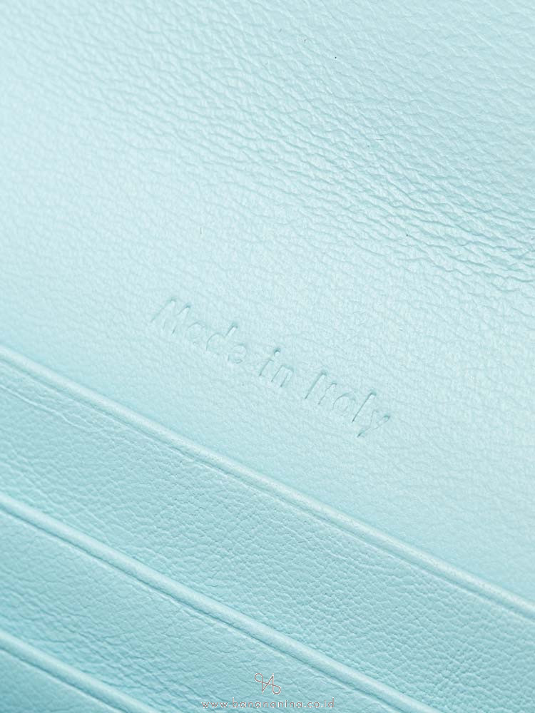 CELINE Trotteur Leather Small Wallet Blue