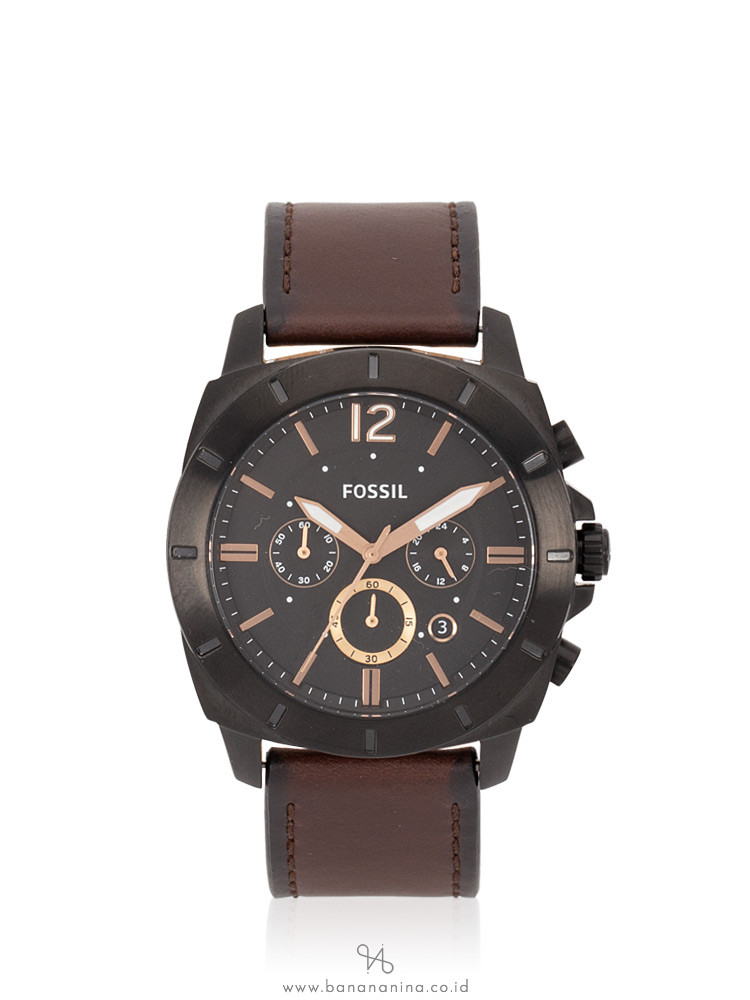 FOSSIL Men BQ2380 Privateer Chronograph Leather Strap Brown