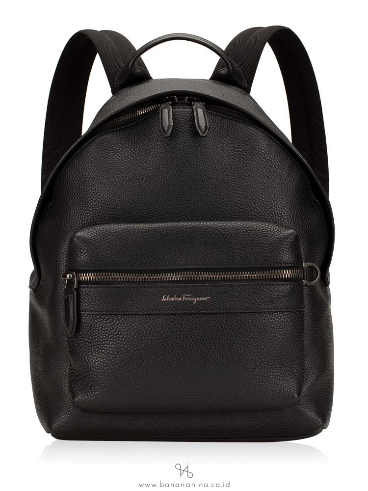 SALVATORE FERRAGAMO Leather Backpack Black