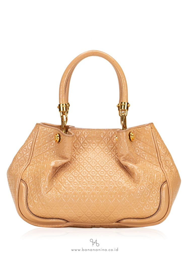 TOD'S Patent Leather Mini Crossbody Beige