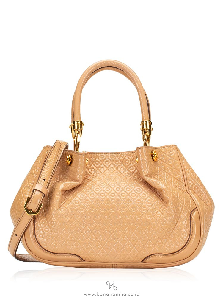 TOD'S Patent Leather Mini Crossbody Beige