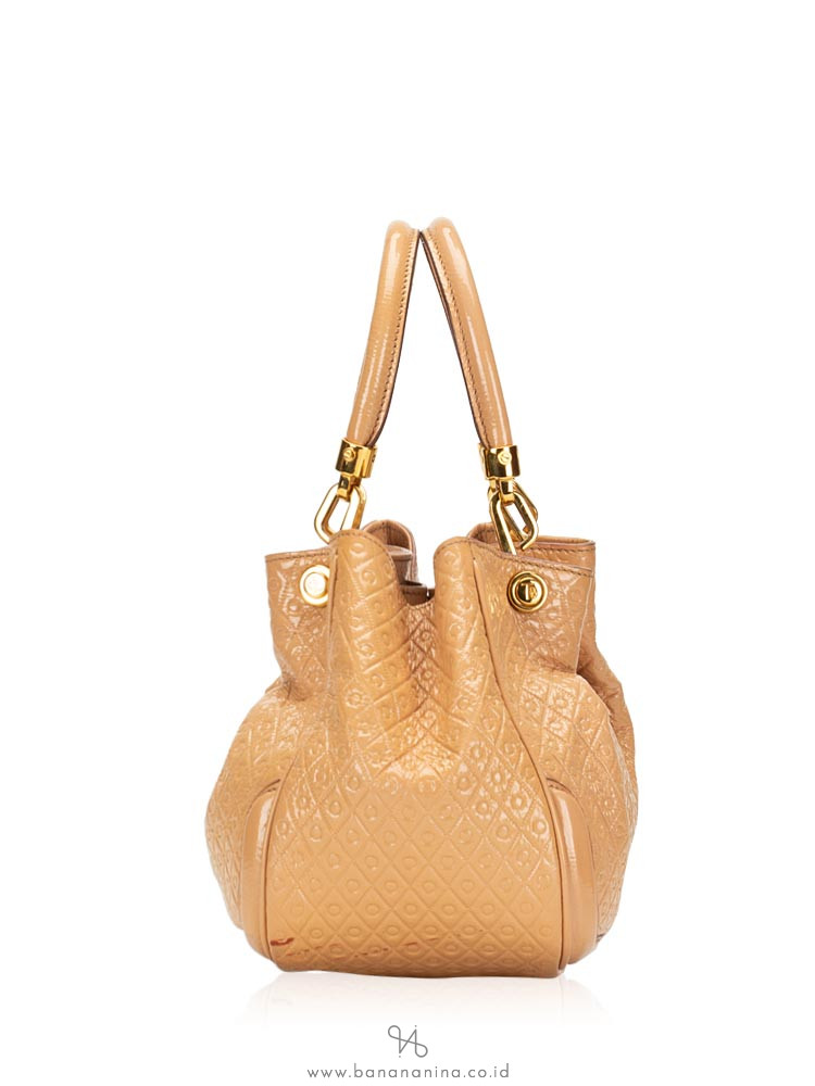 TOD'S Patent Leather Mini Crossbody Beige