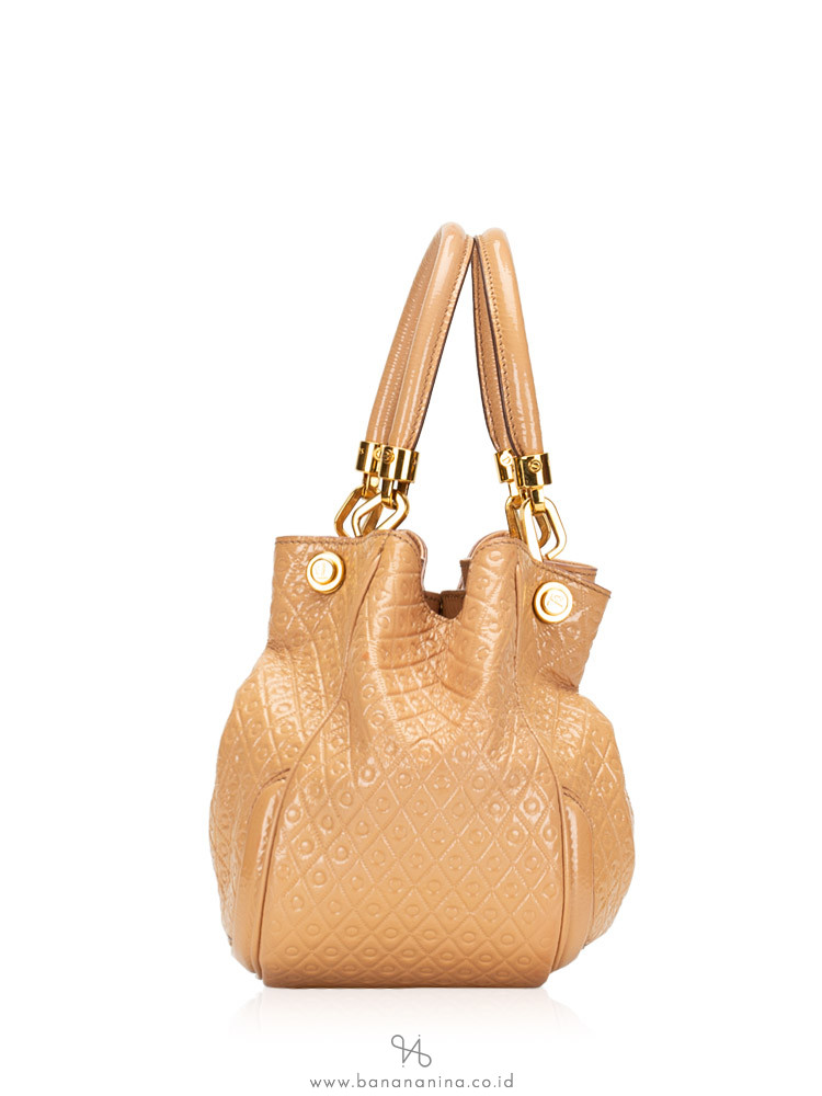 TOD'S Patent Leather Mini Crossbody Beige