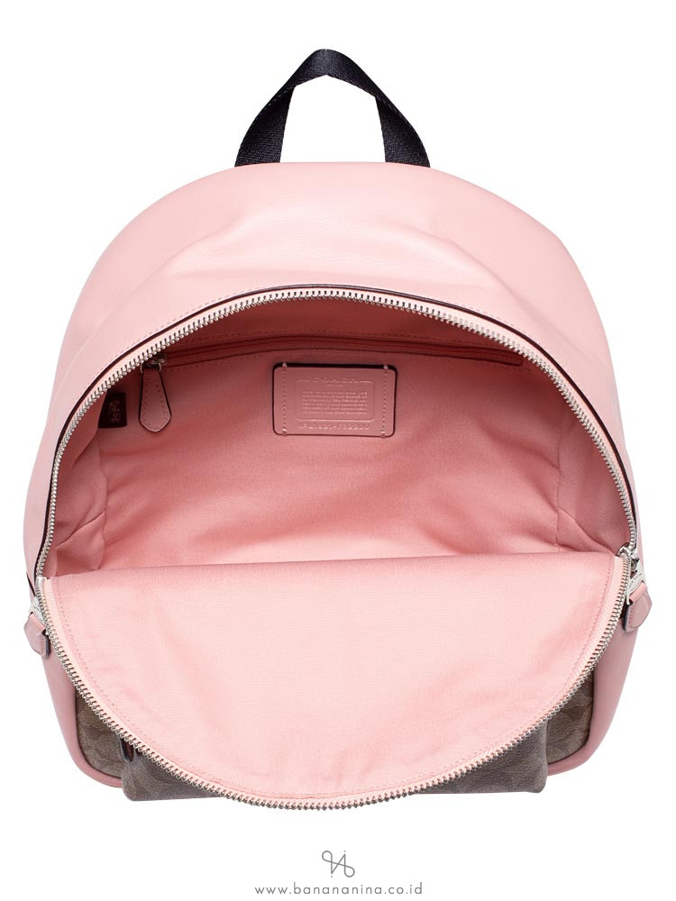 COACH 32200 Signature Charlie Medium Backpack Khaki Petal