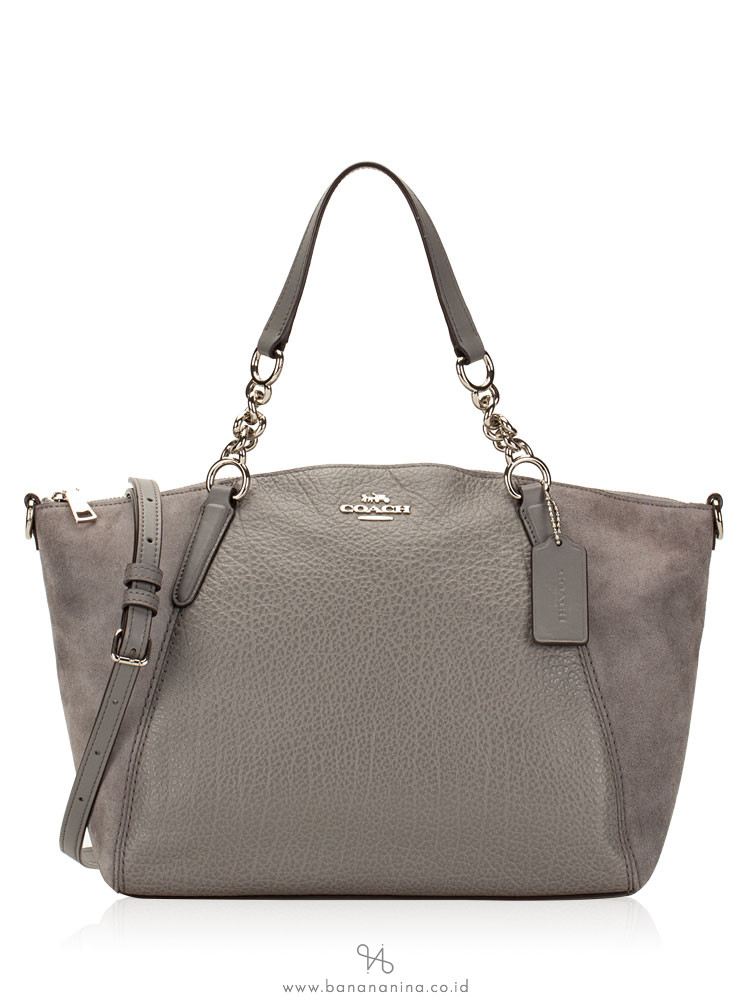 COACH 31410 Mixed Leather Small Chain Kelsey Heather Grey