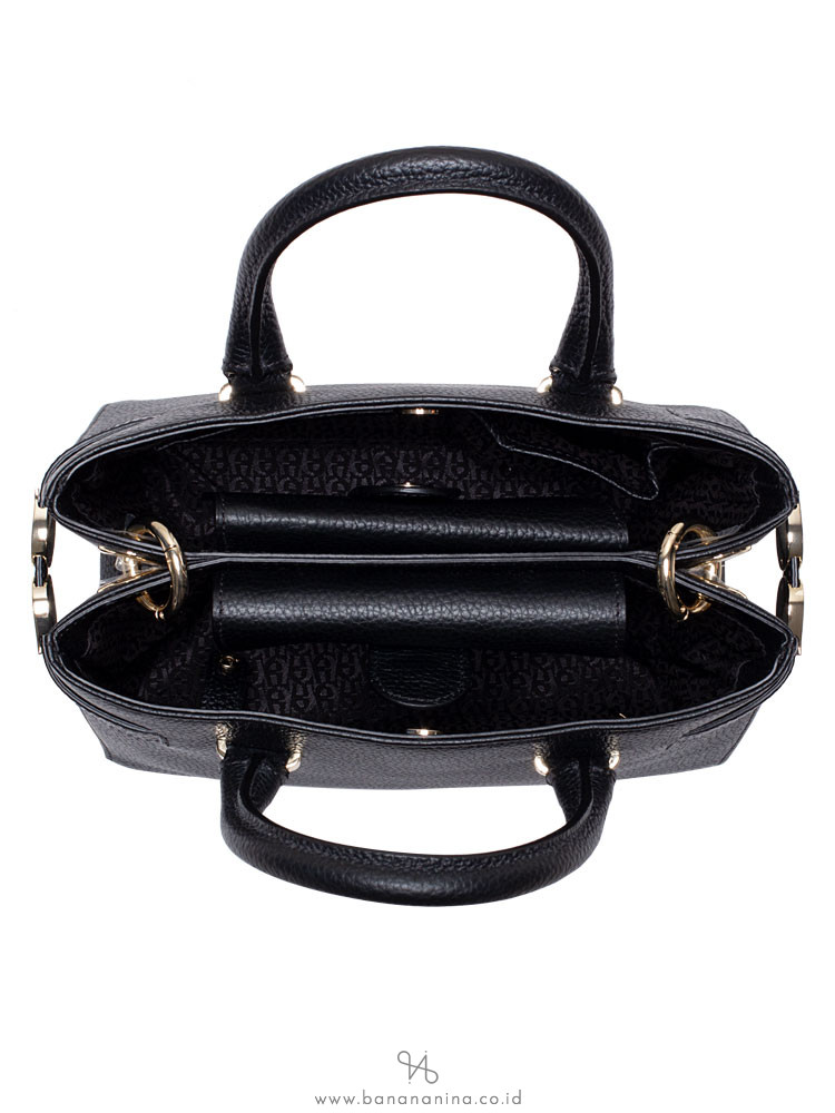 AIGNER Roma Small Double Zip Satchel Black