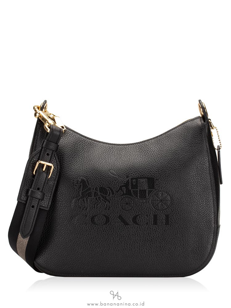 COACH 72702 Jes Leather Hobo Black