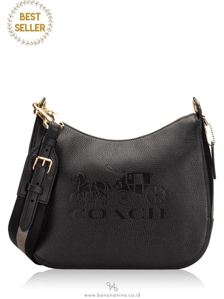 COACH 72702 Jes Leather Hobo Black