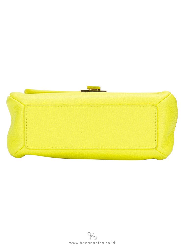 BALENCIAGA Grained Calfskin Fluo Nano Le Dix Jaune