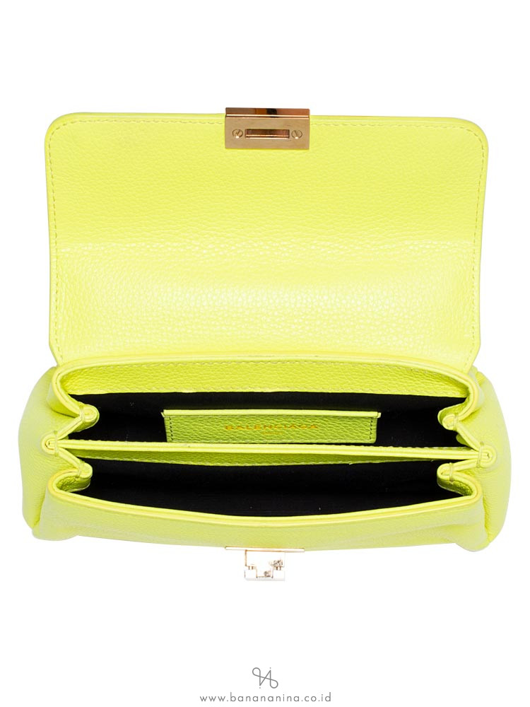 BALENCIAGA Grained Calfskin Fluo Nano Le Dix Jaune