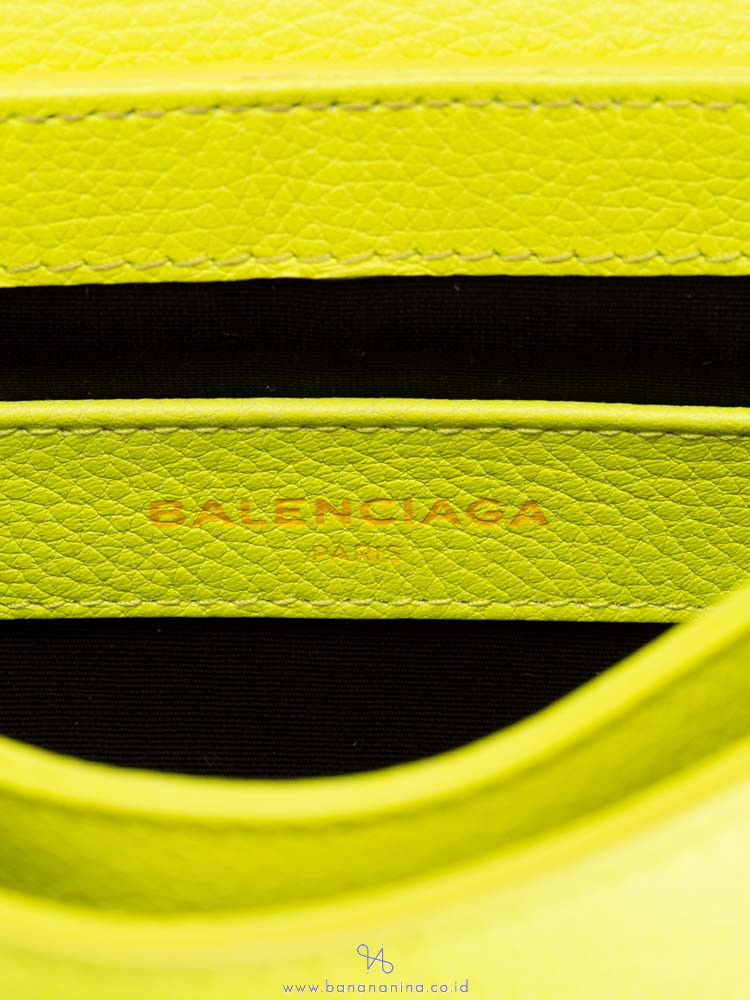 BALENCIAGA Grained Calfskin Fluo Nano Le Dix Jaune