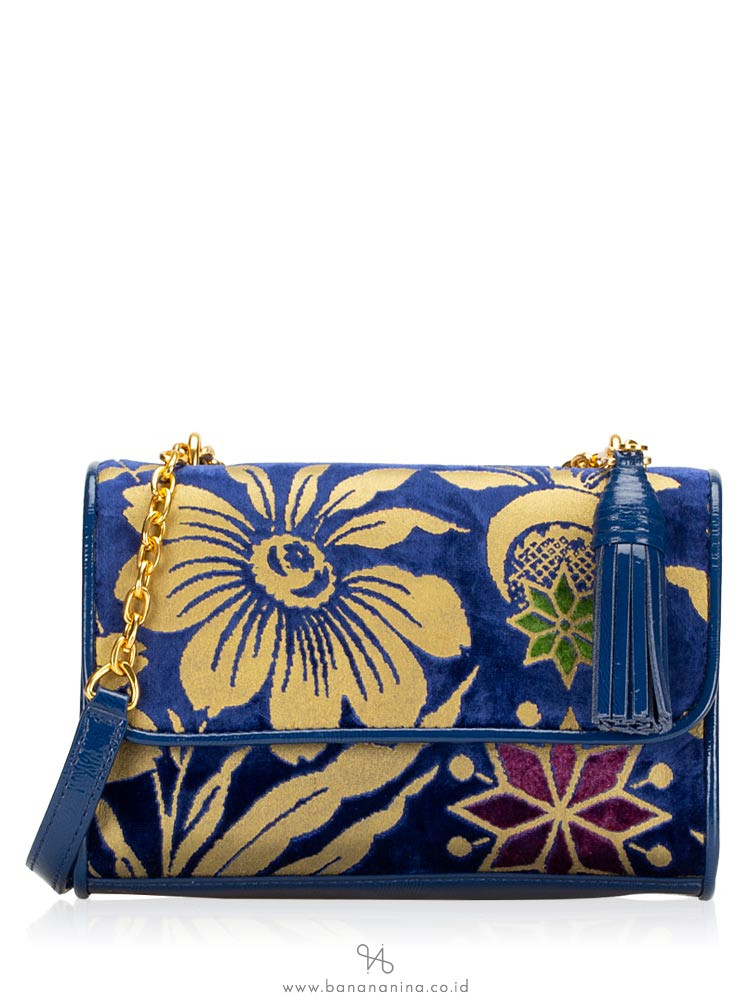 TORY BURCH Fleming Floral Small Shoulder Bag Velvet Cosmic Floral