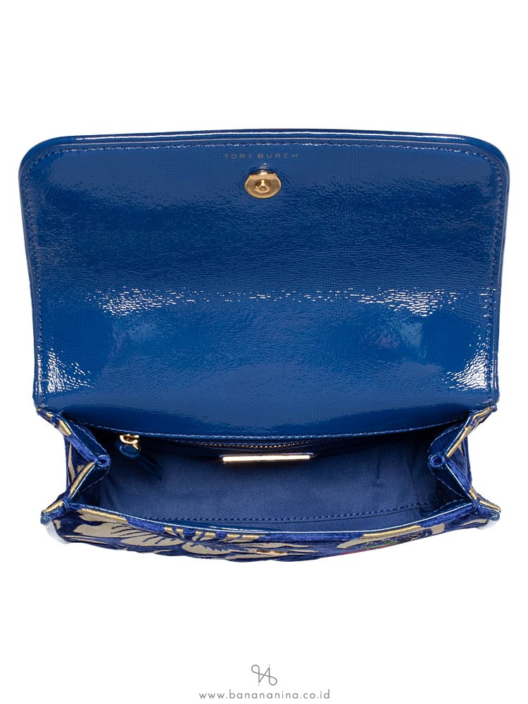 TORY BURCH Fleming Floral Small Shoulder Bag Velvet Cosmic Floral