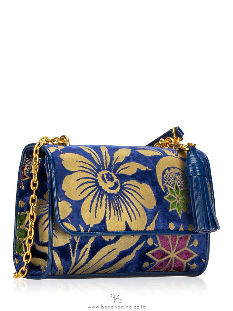 TORY BURCH Fleming Floral Small Shoulder Bag Velvet Cosmic Floral