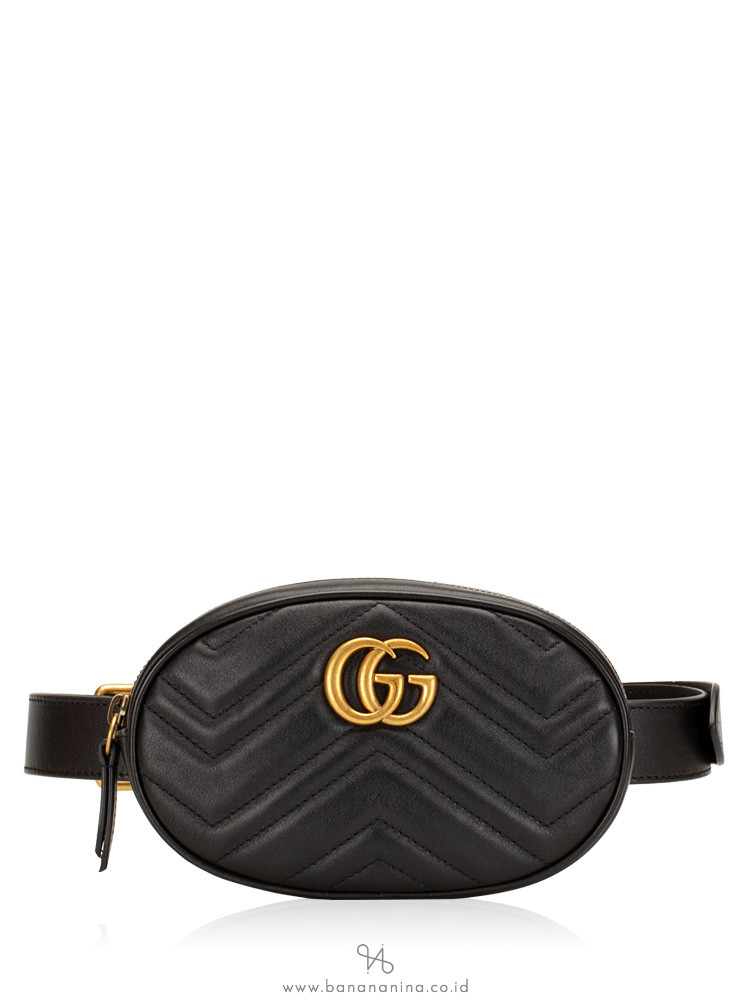 GUCCI GG Marmont Matelasse Belt Bag Black