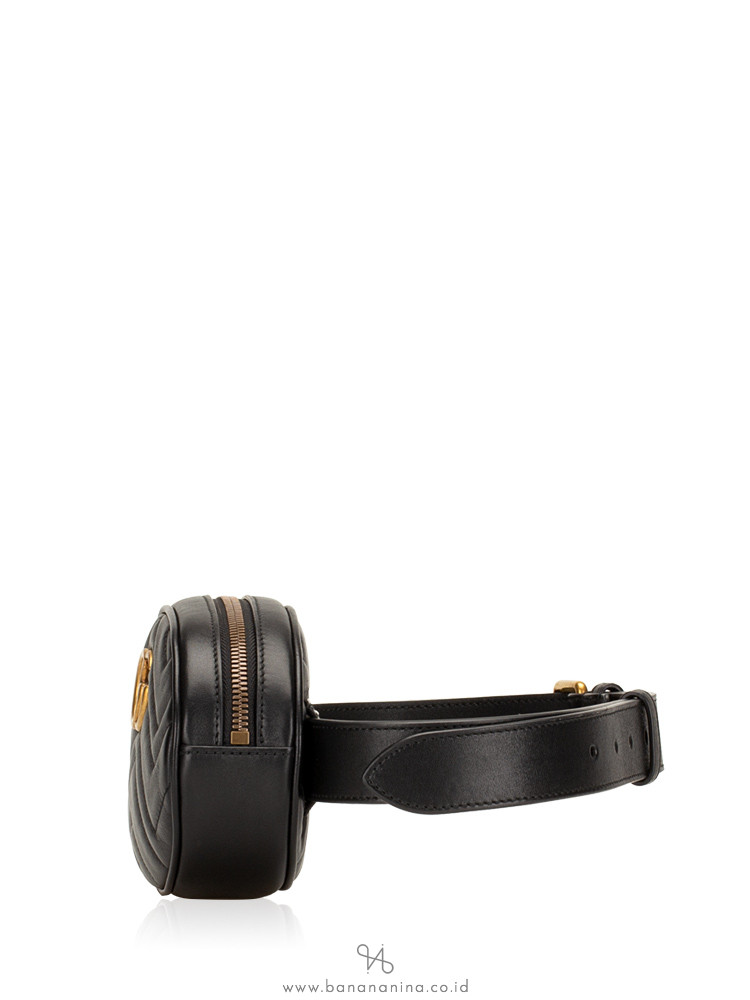 GUCCI GG Marmont Matelasse Belt Bag Black