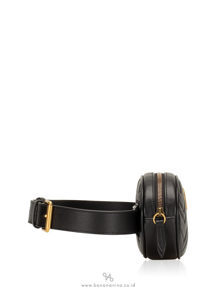 GUCCI GG Marmont Matelasse Belt Bag Black