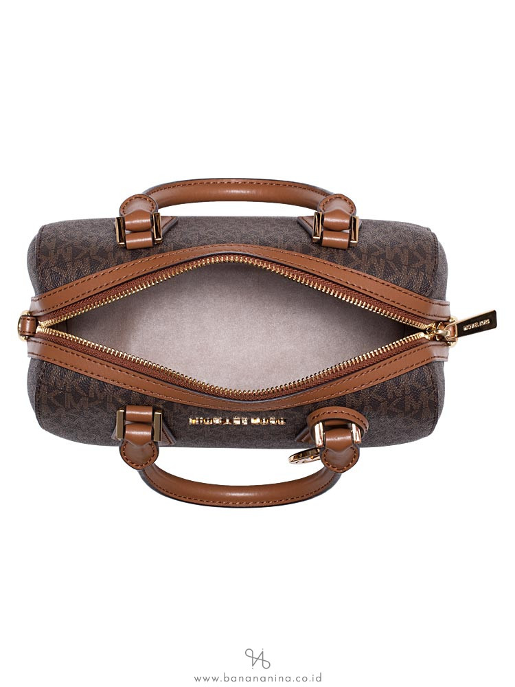 MICHAEL KORS Hayes Monogram Small Duffle Brown Acorn