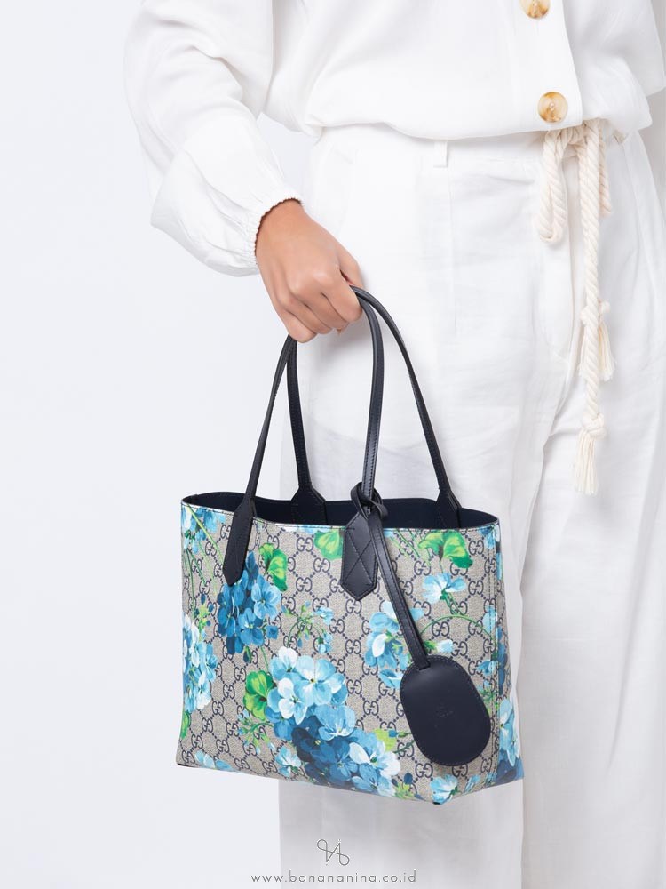 gucci blooms blue tote