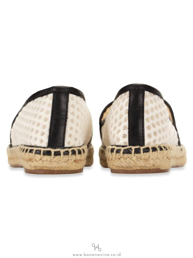 TORY BURCH Grenada A-Line Espadrilles White Black Sz 9.5