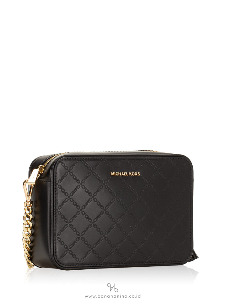 michael kors chain embossed leather camera bag