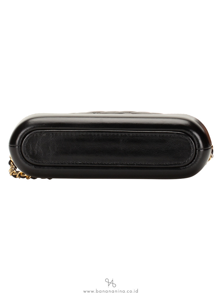CHANEL Gabrielle Double Zip Clutch with Chain Black
