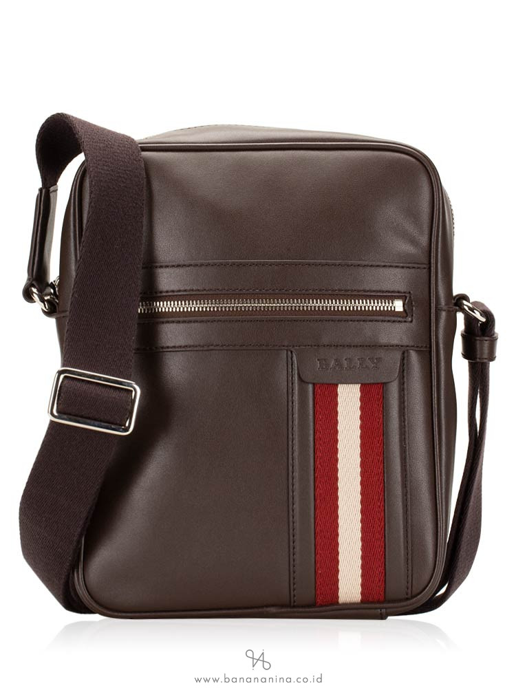 BALLY Men Oakview-SM Leather Messenger Brown