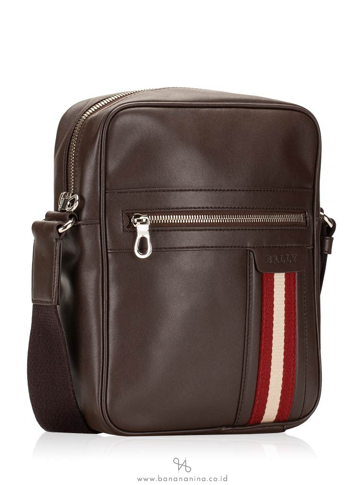BALLY Men Oakview-SM Leather Messenger Brown