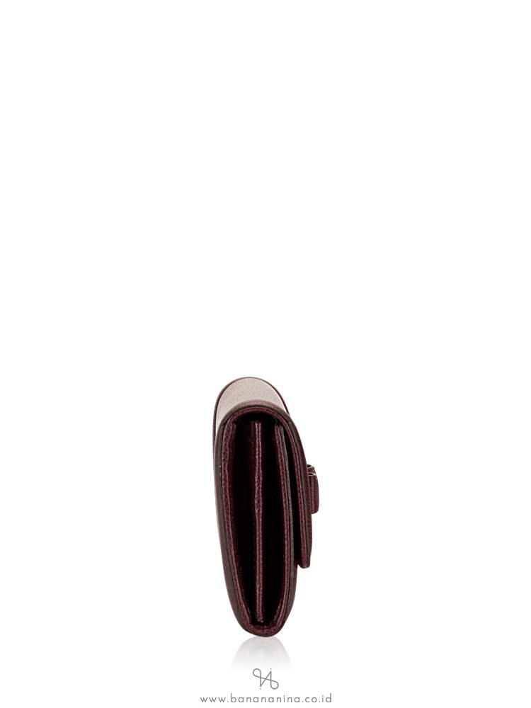 SALVATORE FERRAGAMO Vara Bow Continental Wallet Burgundy
