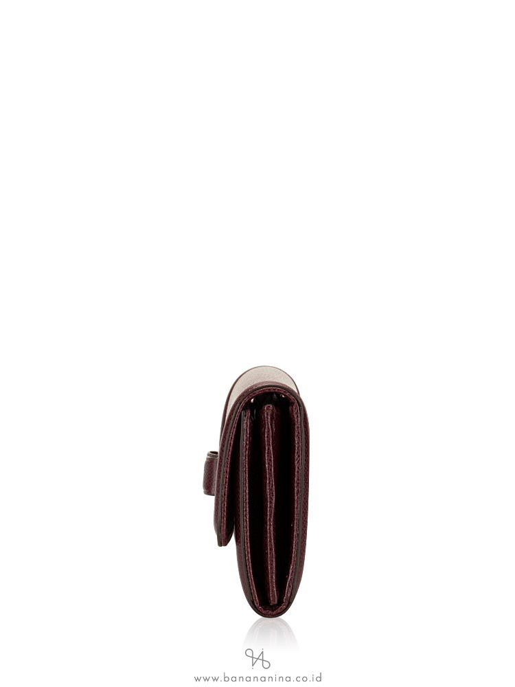 SALVATORE FERRAGAMO Vara Bow Continental Wallet Burgundy