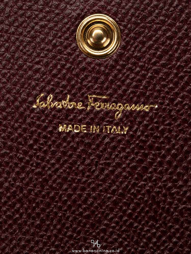 SALVATORE FERRAGAMO Vara Bow Continental Wallet Burgundy
