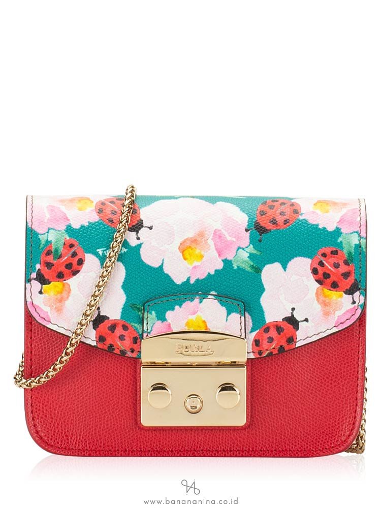 FURLA Metropolis My Play Interchangable Flap Mini Crossbody Ruby