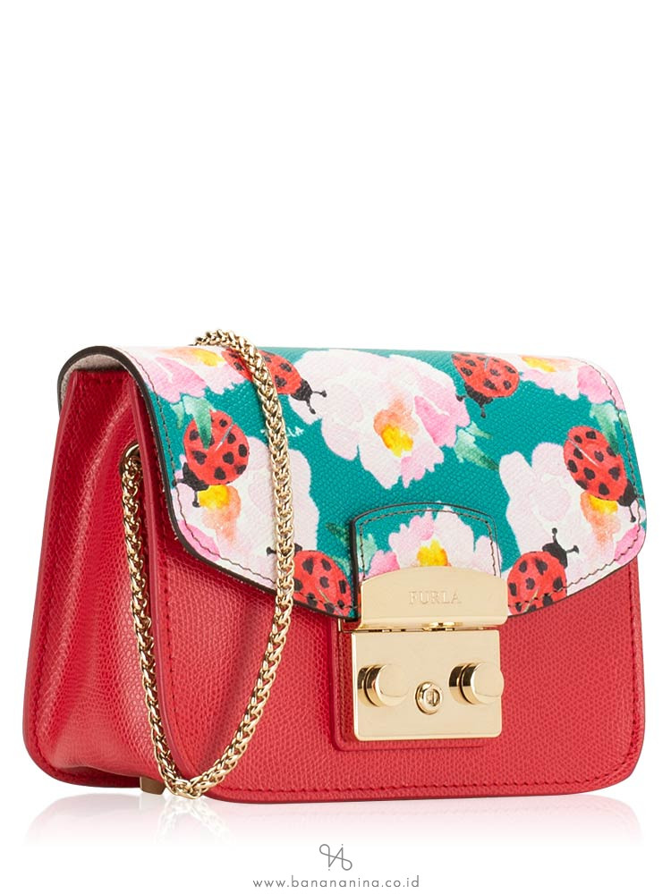 FURLA Metropolis My Play Interchangable Flap Mini Crossbody Ruby