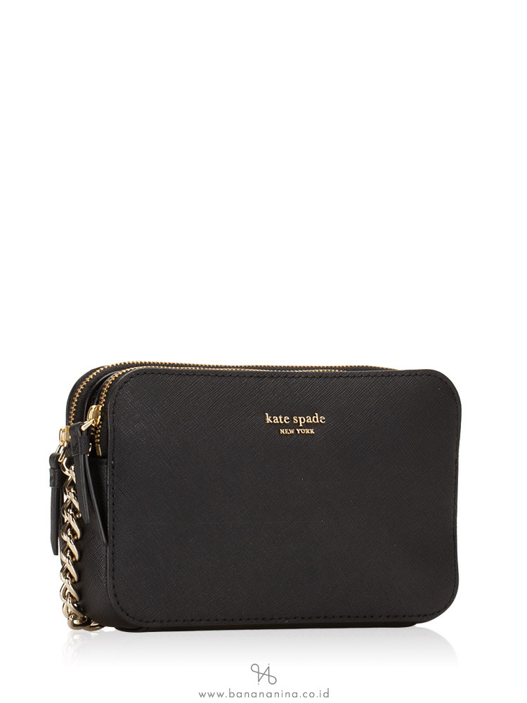 KATE SPADE Cameron Double Zip Crossbody Black