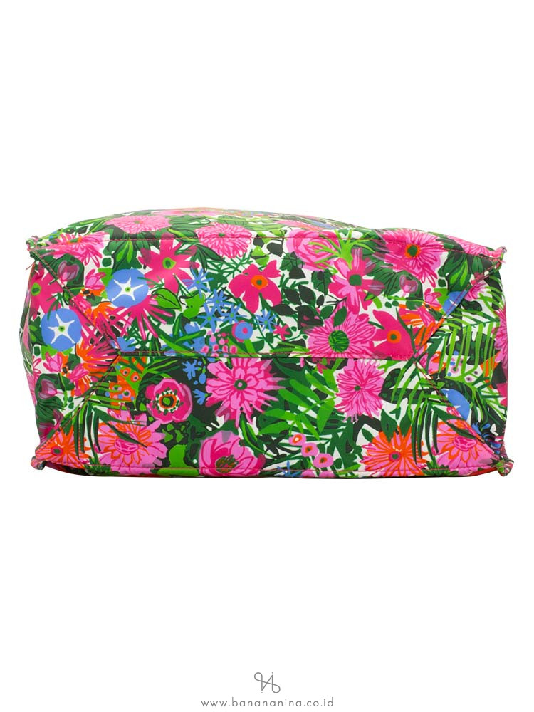 PRADA BN2851 Tessuto Stampato Tote Pink Floral