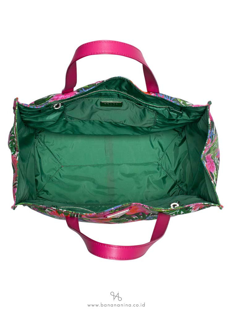 PRADA BN2851 Tessuto Stampato Tote Pink Floral