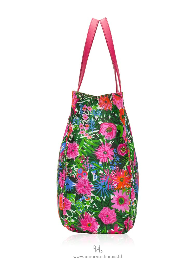 PRADA BN2851 Tessuto Stampato Tote Pink Floral
