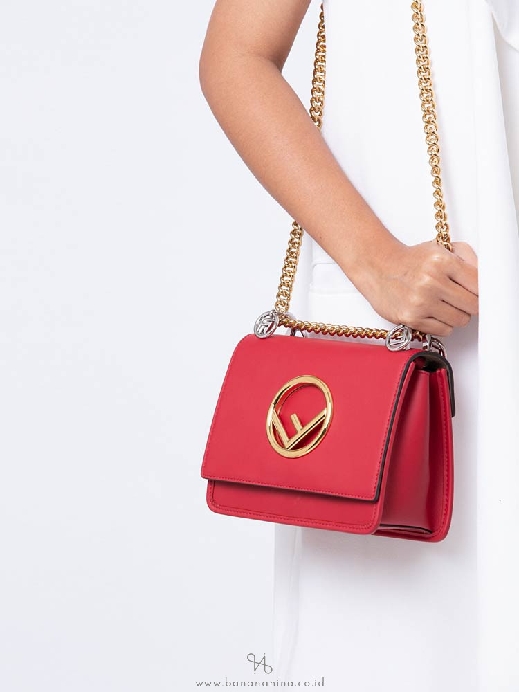 FENDI Kan I F Small Crossbody Fragola