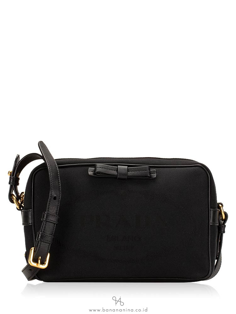 PRADA 1BH089 Logo Jacquard Bandouliera Nero