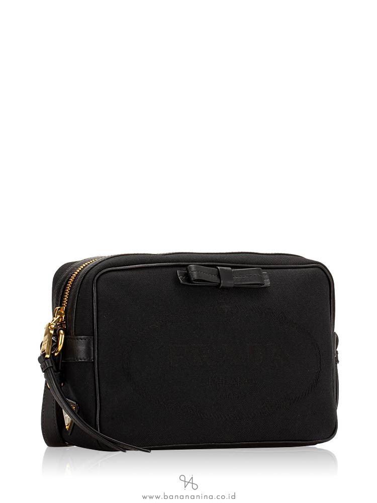 PRADA 1BH089 Logo Jacquard Bandouliera Nero