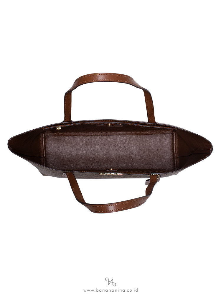 COACH 67108 Signature Avenue Tote Khaki Saddle